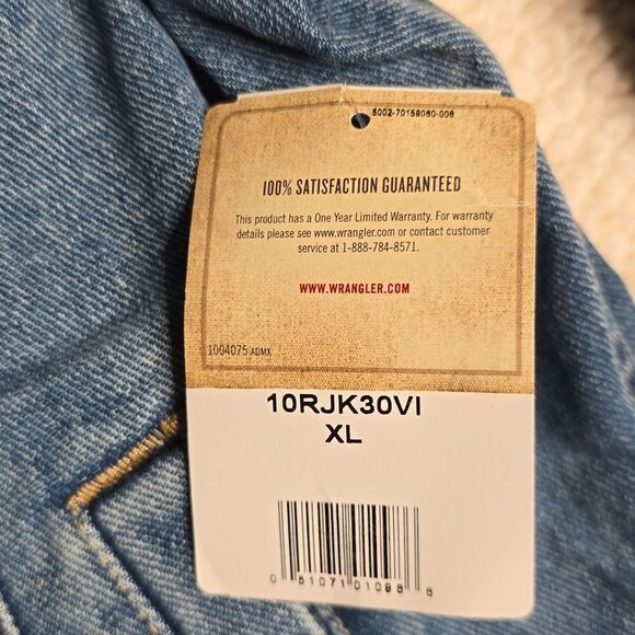 1114 NWT Wrangler Rugged Wear Denim Jacket Sz XL - Picture 5 of 7